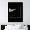 1% Better Every Day Black Motivational Quote Wall Art