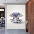 Shell with Pearl Blue Onion Porcelain Style Wall Art