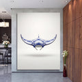 Manta Ray Blue Onion Porcelain Style Wall Art