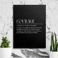 Courage Black Motivational Quote Wall Art