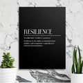 Resilience Black Motivational Wall Art