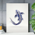 Koi Fish Blue Onion Porcelain Style Wall Art