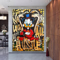 Rich Duck “Hustle, No Luck 2” Money Mindset Wall Art