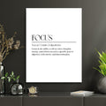 Focus White Motivational Wall Art