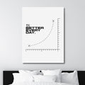 1% Better Every Day White Motivational Quote Wall Art