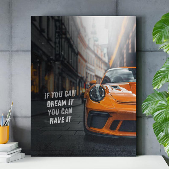 Porsche GT3 RS "Dream It" Motivational Wall Art