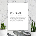 Courage White Motivational Wall Art