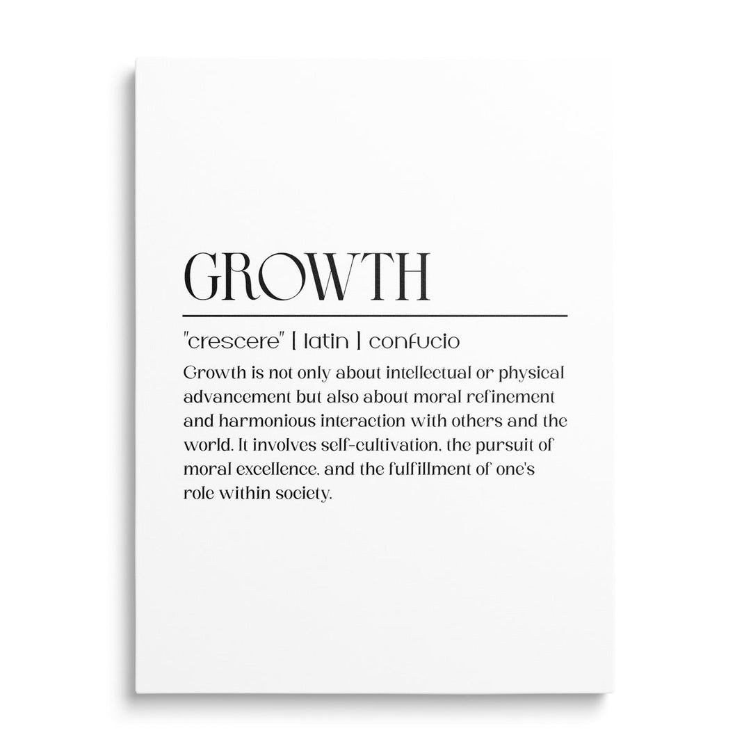 Modern motivational canvas wall art with a minimalist quote about personal growth by Confucius