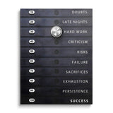 Front view of motivational canvas wall art for workout motivation and a home gym wall