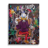 Pop art canvas print of Scrooge McDuck sitting in an armchair.
