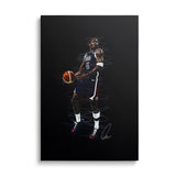 Motivational canvas wall art of a basketball player in a USA jersey jumping dynamically with bold Nike sneakers