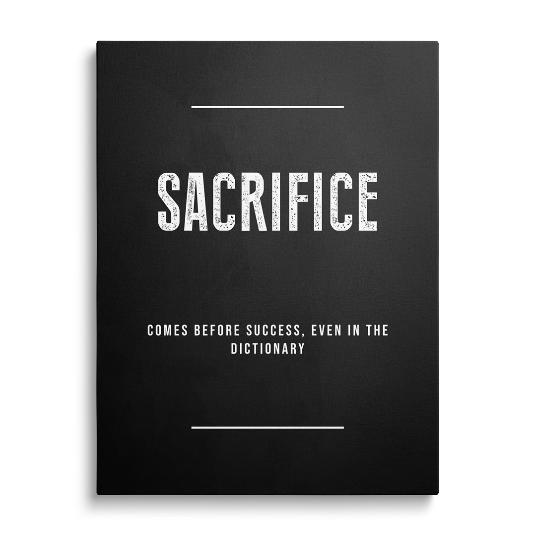 Motivational wall art with a quote.