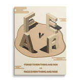 Motivational canvas wall art with 3D FEAR lettering.
