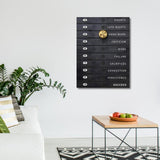Motivational wall art with a black effort scale and gold knob set to Hard Work in a modern office.